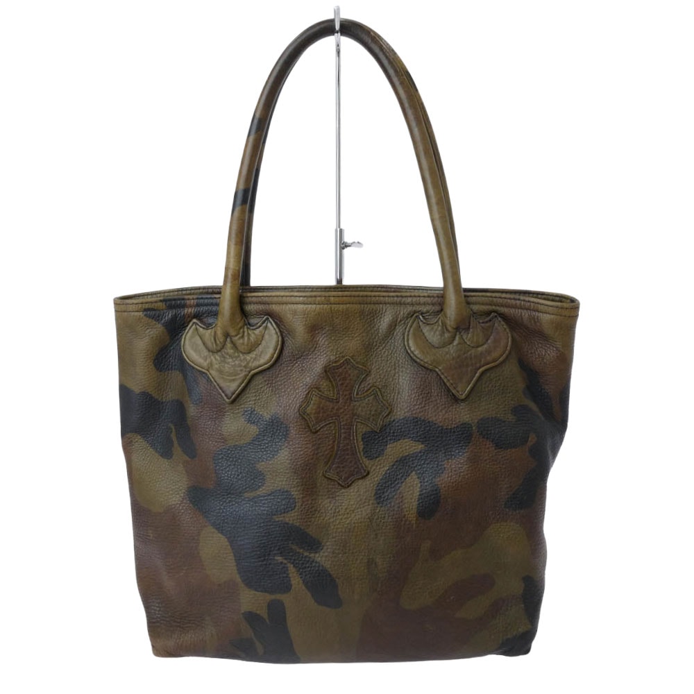 Chrome Hearts FS Leather Cross Patches Tote Bag "Khaki"
