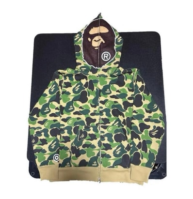 A BATHING APE ABC Camo 2nd Ape Full Zip Hoodie "Green"