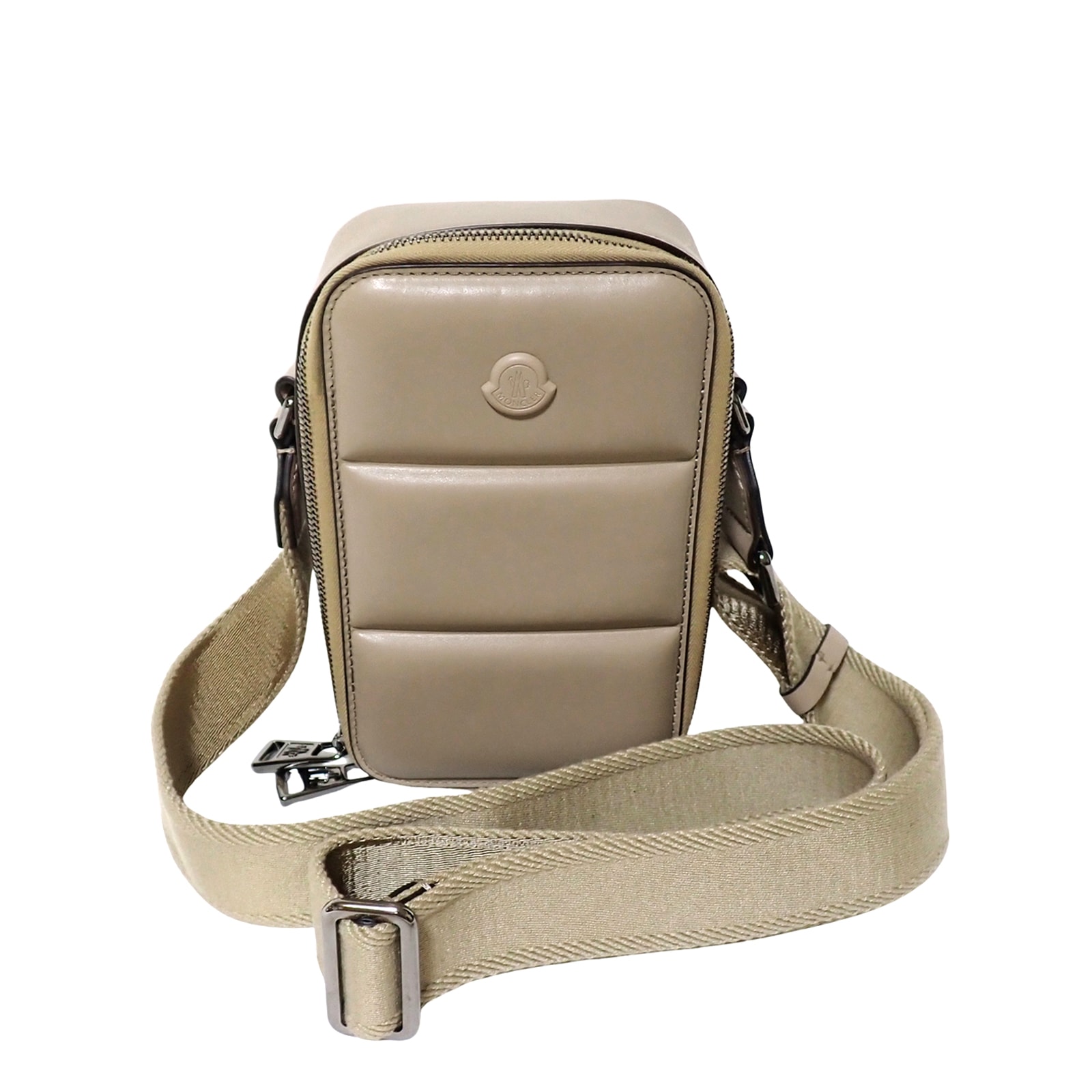 MONCLER モンクレール  バーティカル クロスボディバッグ レザー   J209A5L00002  ユニセックス  ベージュ  レディース ショルダーバッグ