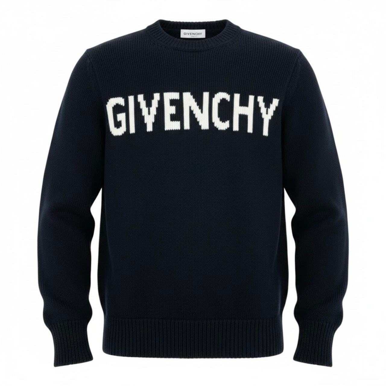 美品 GIVENCHY ジバンシィ フロントロゴ 4G コットンニットセーター ブラック コットン セーター A3-0113 【中古】