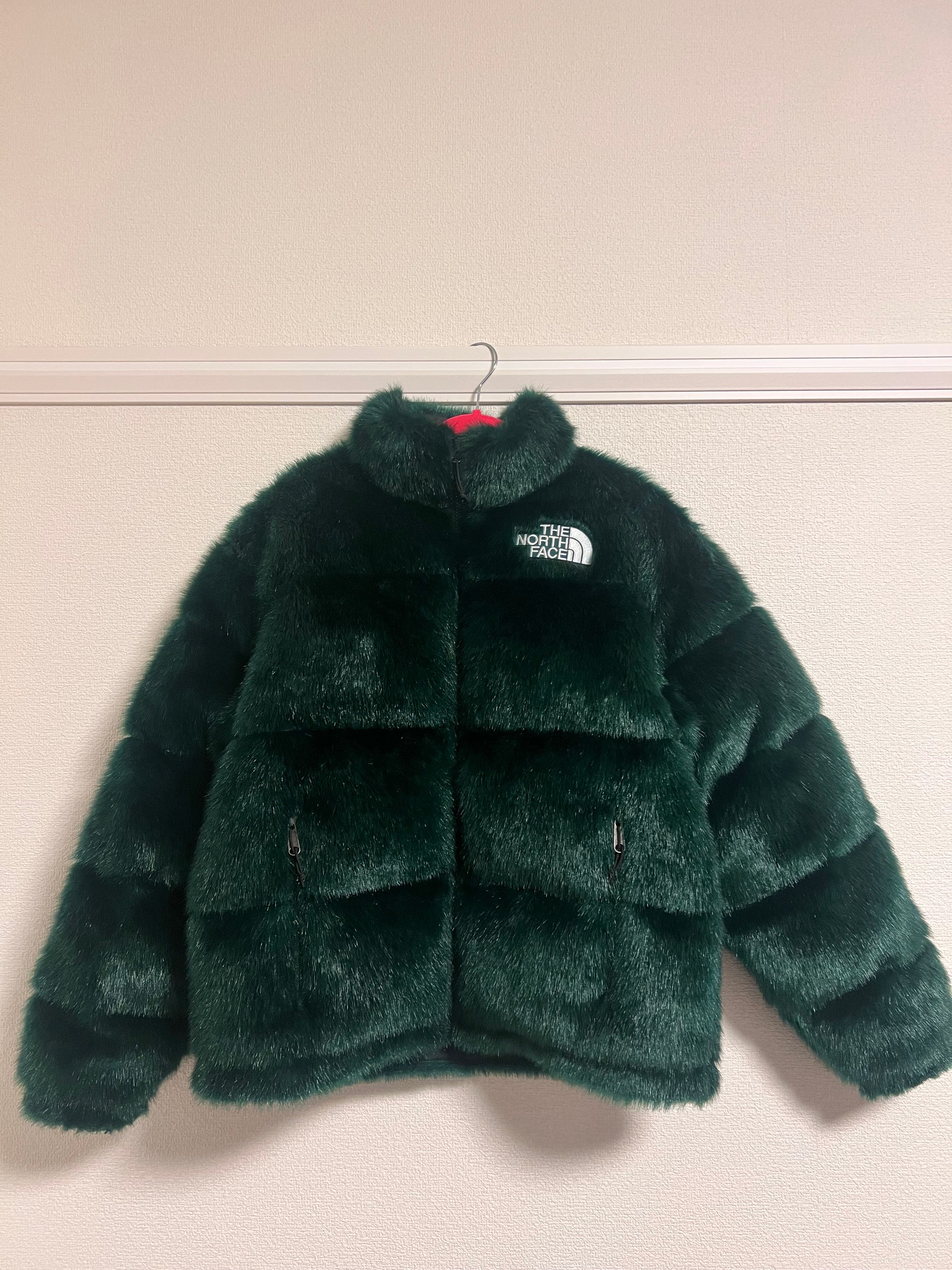 Supreme x The North Face Faux Fur Nuptse Jacket "Green"