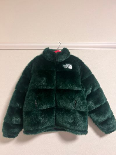 Supreme x The North Face Faux Fur Nuptse Jacket "Green"