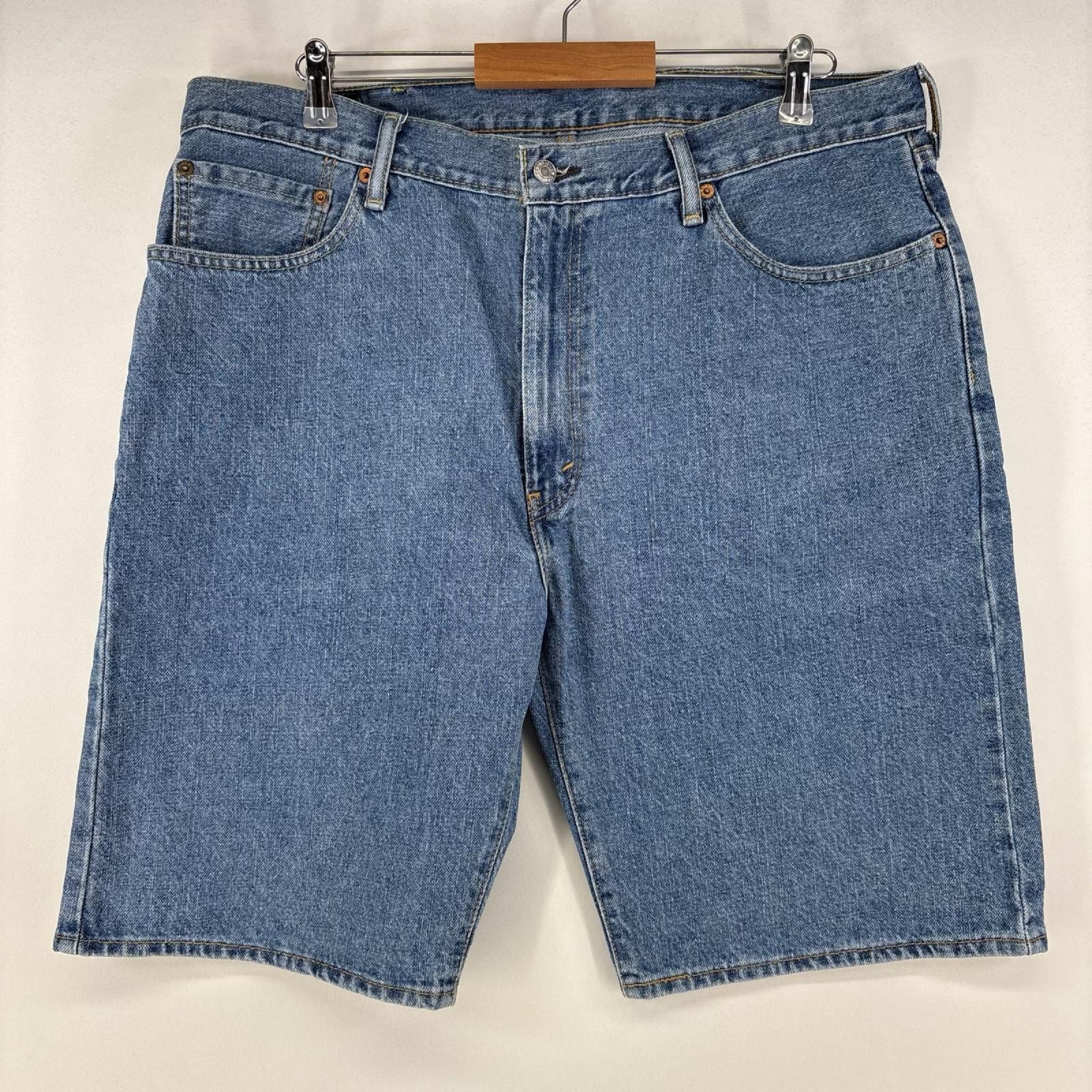 古着 リーバイス Levi's デニム ショートパンツ 5ポケット 505 ストレート ジップ ハーフパンツ 大きいサイズ w40  ブルー メンズ