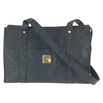 MCM エム シー エム ヴィンテージ ヴィセトス ブラック 黒 ゴールド金具 ナイロン ショルダーバッグ トートバッグ 602318 【中古】