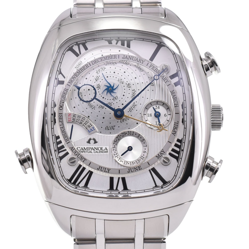 シチズン CITIZEN AG6250-50A カンパノラ パーペチュアルカレンダー シルバー クォーツ メンズ 美品 箱・保証書付き D#147373