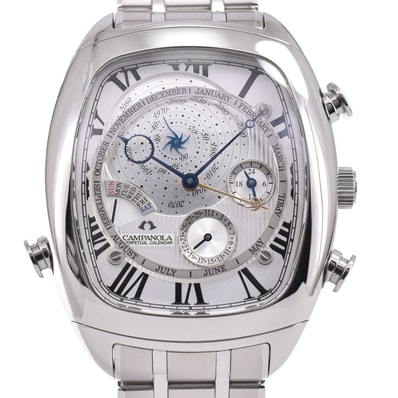 シチズン CITIZEN AG6250-50A カンパノラ パーペチュアルカレンダー シルバー クォーツ メンズ 美品 箱・保証書付き D#147373