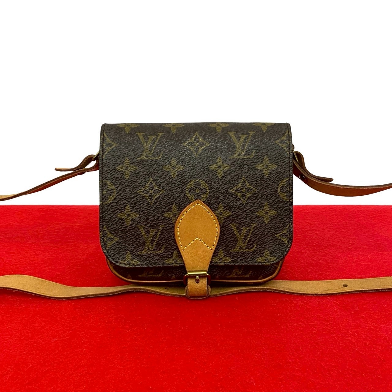 LOUIS VUITTON ルイヴィトン カルトシエール モノグラム レザー PVC ショルダーバッグ ブラウン
 36930