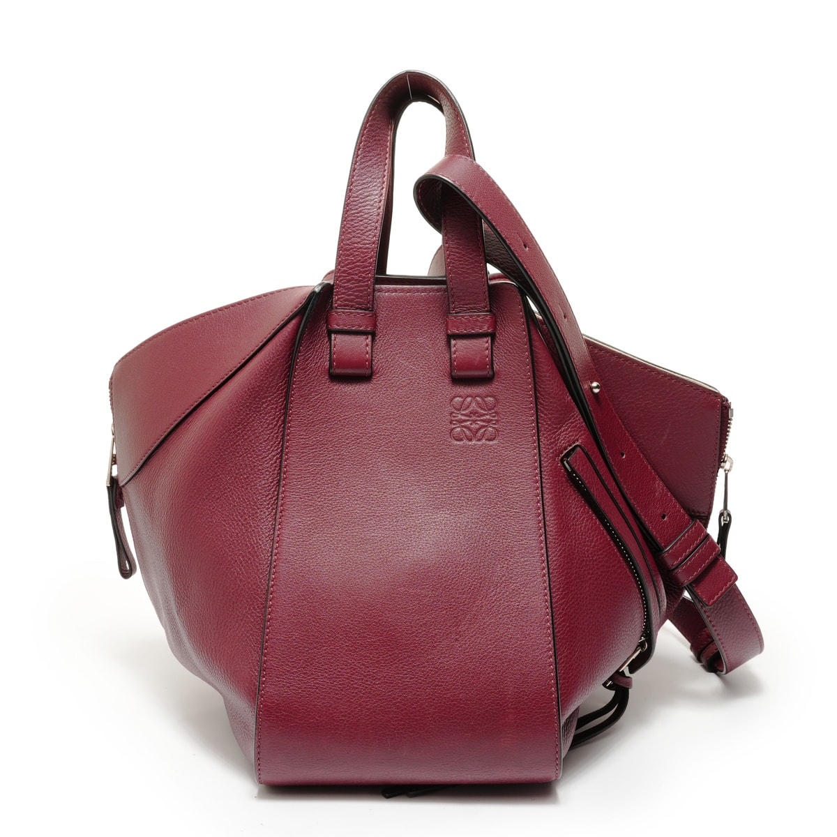 ロエベ LOEWE ハンモック レザー 2WAYハンドバッグ ボルドー ハンドバッグ【中古】