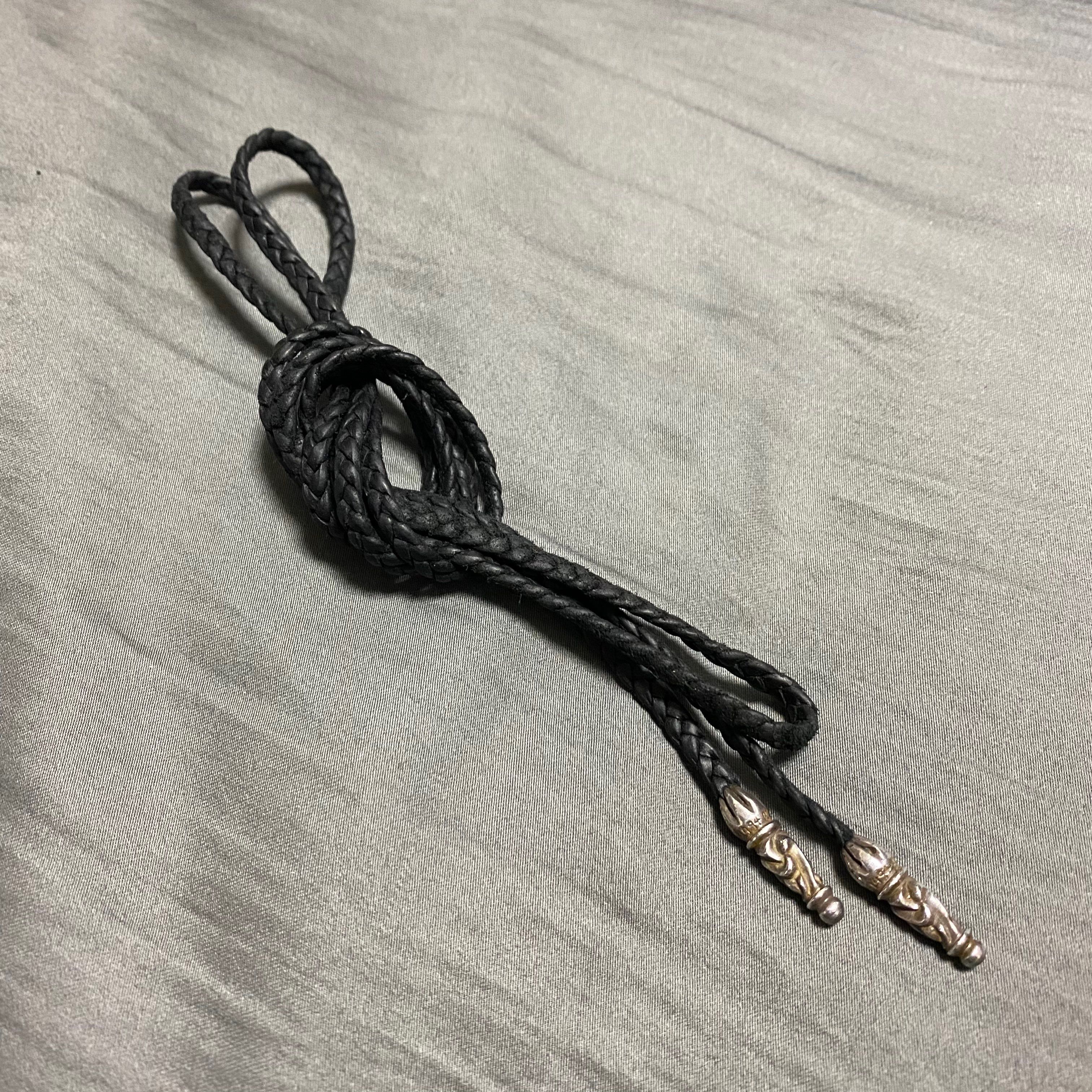 Chrome Hearts Tiny Scroll Leather Blade Chip "Black"