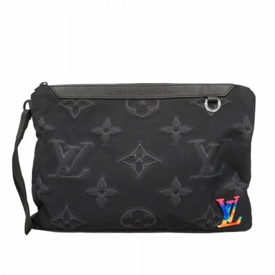 【6dc3435】ルイヴィトン クラッチバッグ ポシェットリバーシブル M80142 ブラック【中古】メンズ