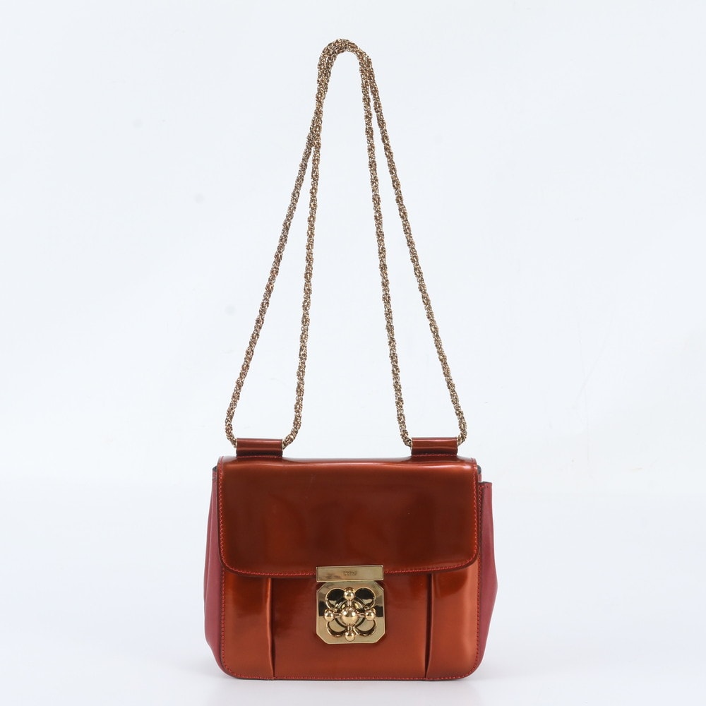 ■極美品 クロエエルシー チェーンショルダーバッグ レザー