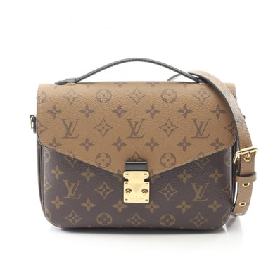 ルイ・ヴィトン LOUIS VUITTON ポシェット メティス MM モノグラムリバース ハンドバッグ バッグ PVCコーティングキャンバス レザー レディース ブラウン系 / ブラック系 M44876 【中古】
