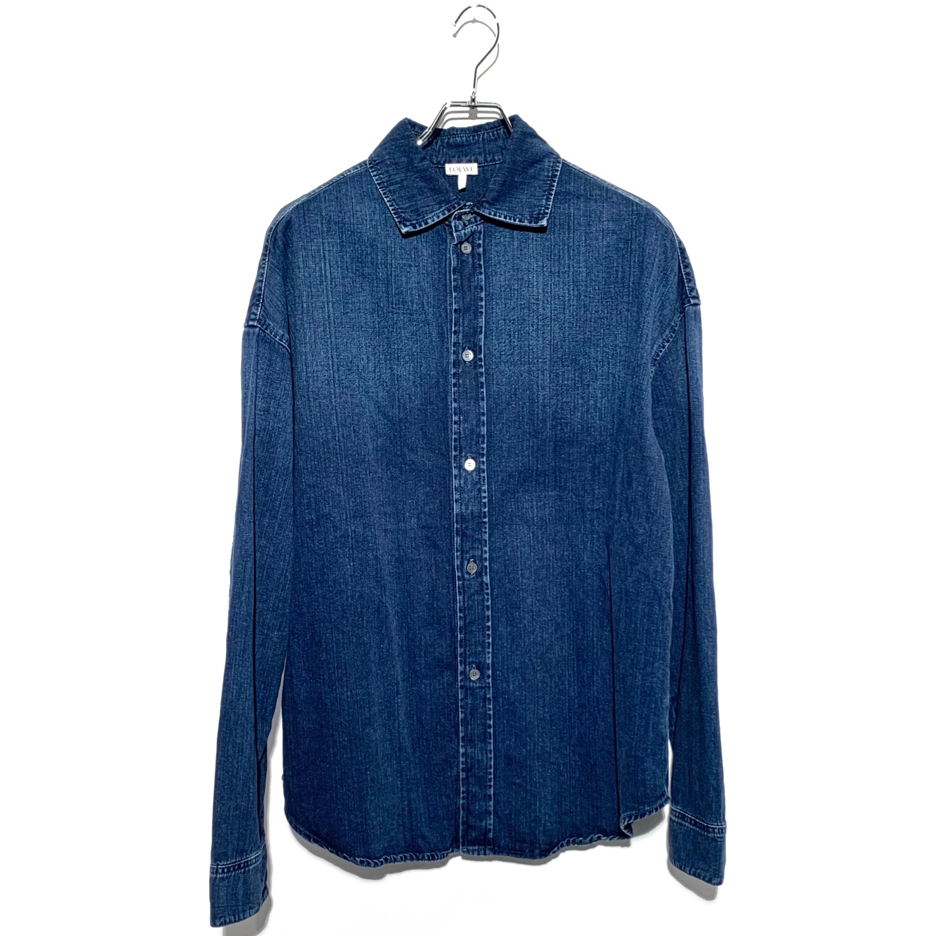 LOEWE Men's Anagram Overshirt "Washed Indigo"