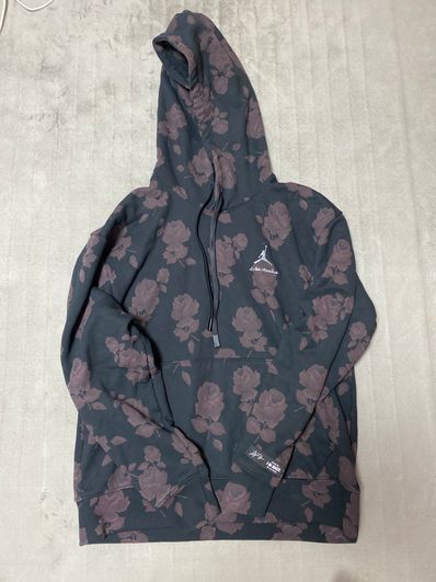 Jordan A ma maniere Allover Print Fleece Hoodie "Black"
