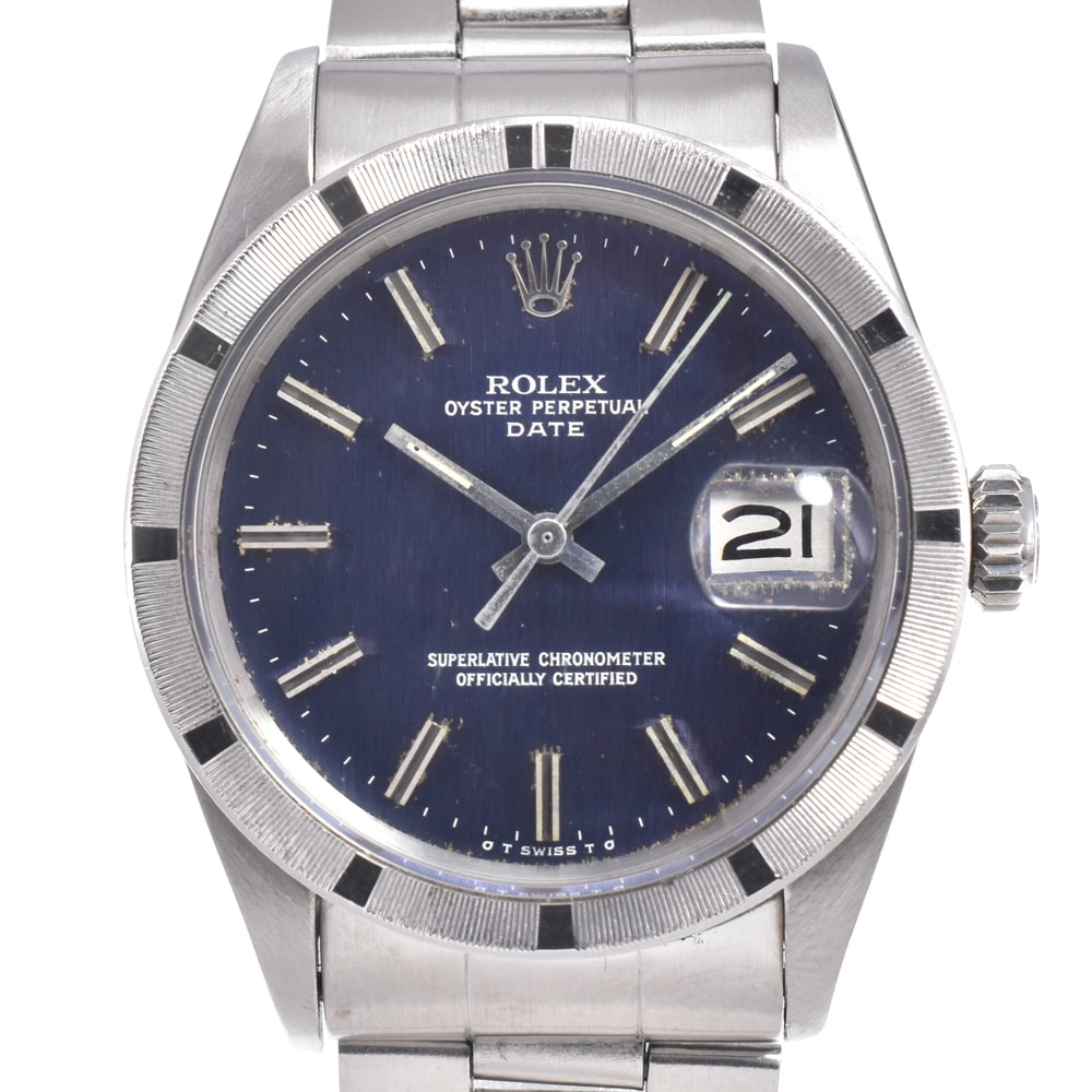 ロレックス ROLEX 1501 ヴィンテージ オイスターパーペチュアル シグマダイヤル ブルー 自動巻き メンズ 美品 腕時計 L#150442