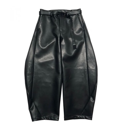 26ss sacai サカイ レザーパンツ leather パンツ pants バルーンパンツ ワイドパンツ