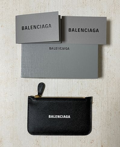 BALENCIAGA Cash Coin Card Holder "Black"