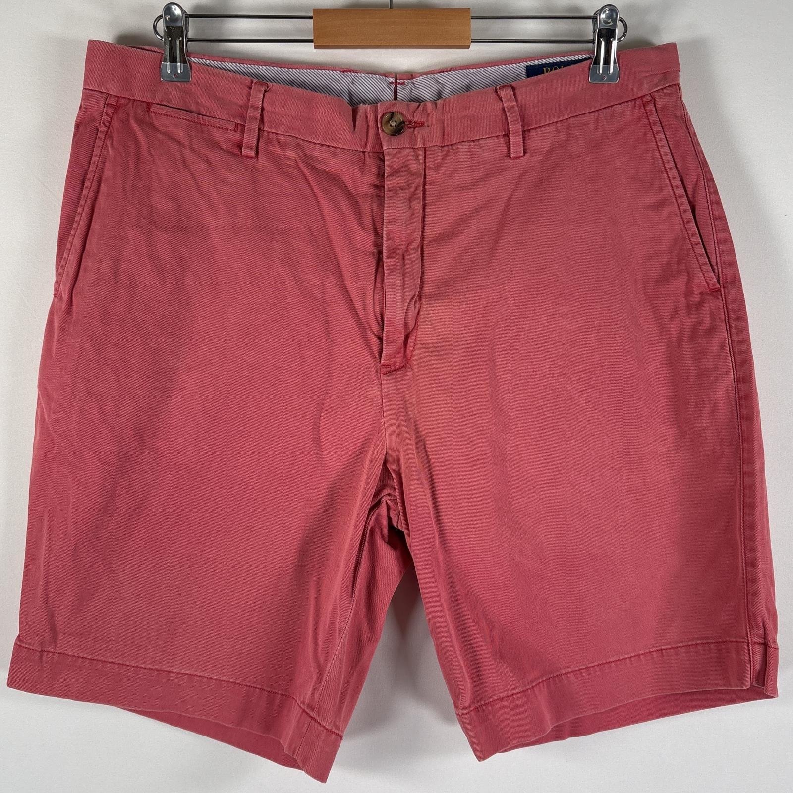 古着 ポロ・ラルフローレン POLO RALPH LAUREN ショートパンツ チノパン ポロチノ チノショーツ ワンポイントロゴ w36  レッド系 メンズ