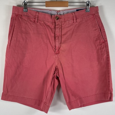 古着 ポロ・ラルフローレン POLO RALPH LAUREN ショートパンツ チノパン ポロチノ チノショーツ ワンポイントロゴ w36 レッド系 メンズ