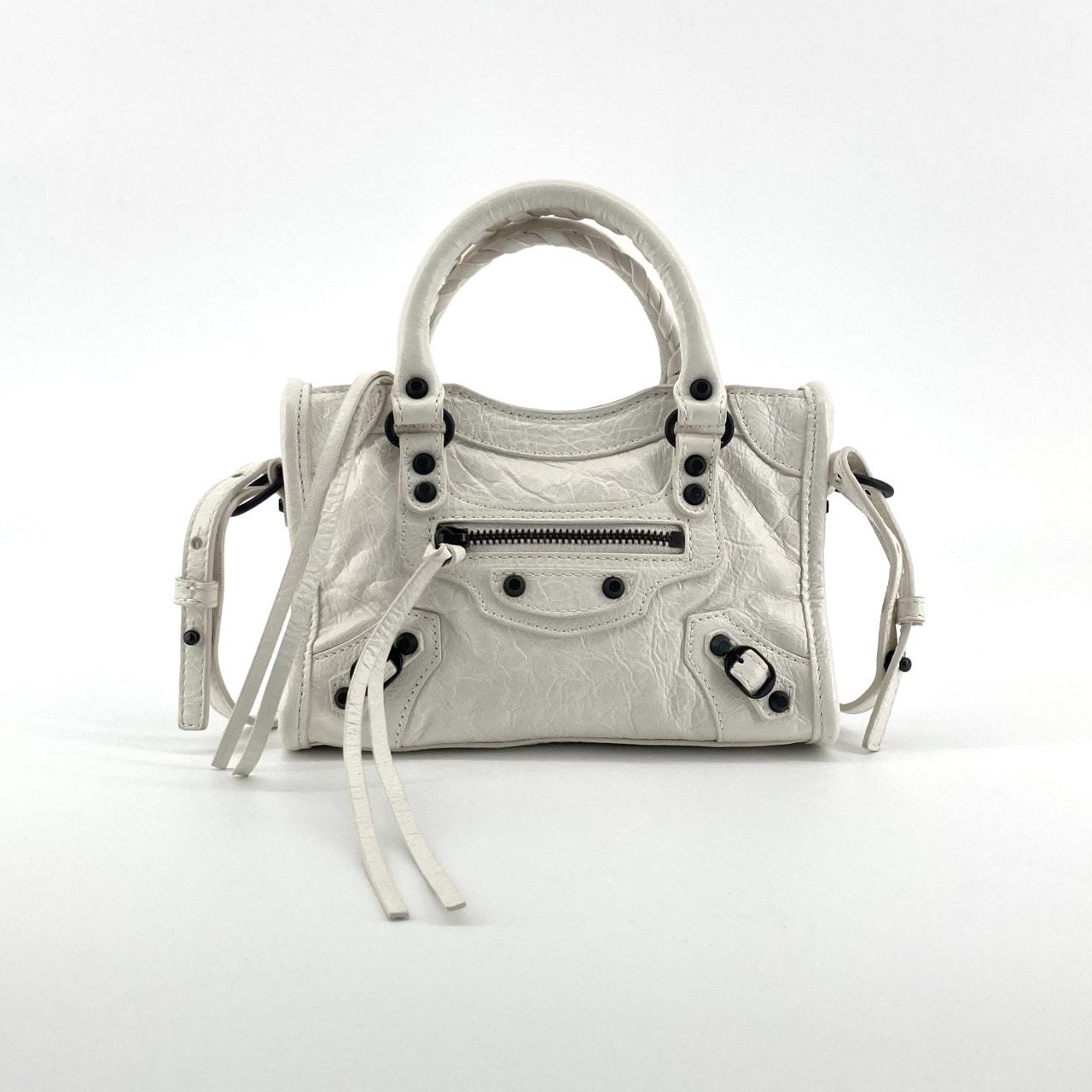 BALENCIAGA(バレンシアガ) ルシティナノ 手編みダブルハンドル 819671 ハンドバッグ ホワイト