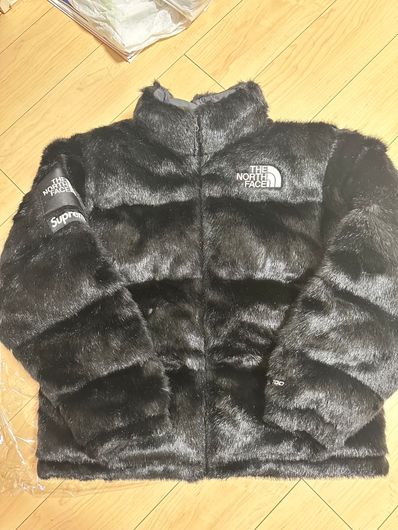 Supreme x The North Face Faux Fur Nuptse Jacket "Black"