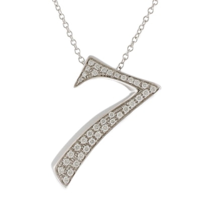 フランクミュラー タリスマン ナンバー7 ネックレス 18金 K18ホワイトゴールド ダイヤモンド ユニセックス FRANCK MULLER 中古 フランクミュラー