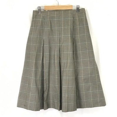 80s-90s/Vintage/三陽商会★バーバリー/Burberrys★Aライン/プリーツスカート/膝丈【15BR/ベージュ系/beige】ビッグサイズ/Skirts◆cBH607