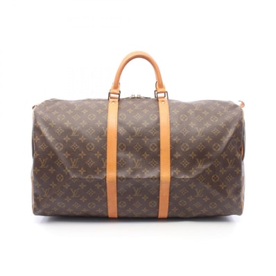 ルイ・ヴィトン LOUIS VUITTON キーポル55 モノグラム ボストンバッグ バッグ PVCコーティングキャンバス レザー メンズ レディース ブラウン系 M41424 【中古】