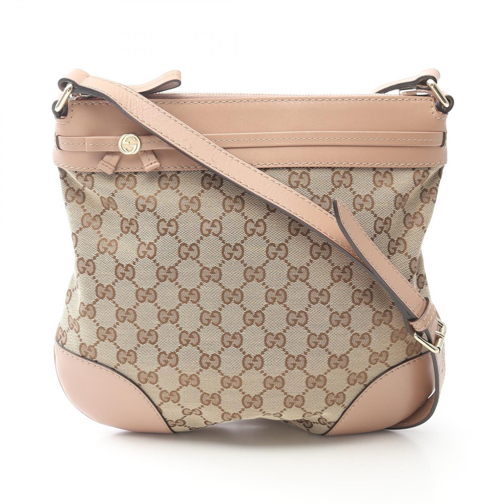 グッチ GUCCI メイフェア GGキャンバス ショルダーバッグ バッグ キャンバス レザー レディース ベージュ系 / ピンク系 257065 【中古】