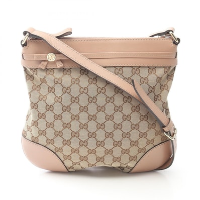 グッチ GUCCI メイフェア GGキャンバス ショルダーバッグ バッグ キャンバス レザー レディース ベージュ系 / ピンク系 257065 【中古】