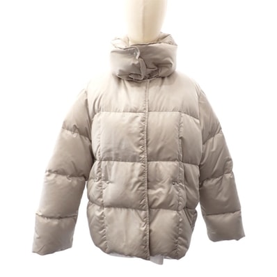 モンクレール MONCLER COUA ショートダウン ノーカラー H20931A0009559685 ダウンジャケット ナイロン ベージュ系 00 レディース【中古】【ABランク】