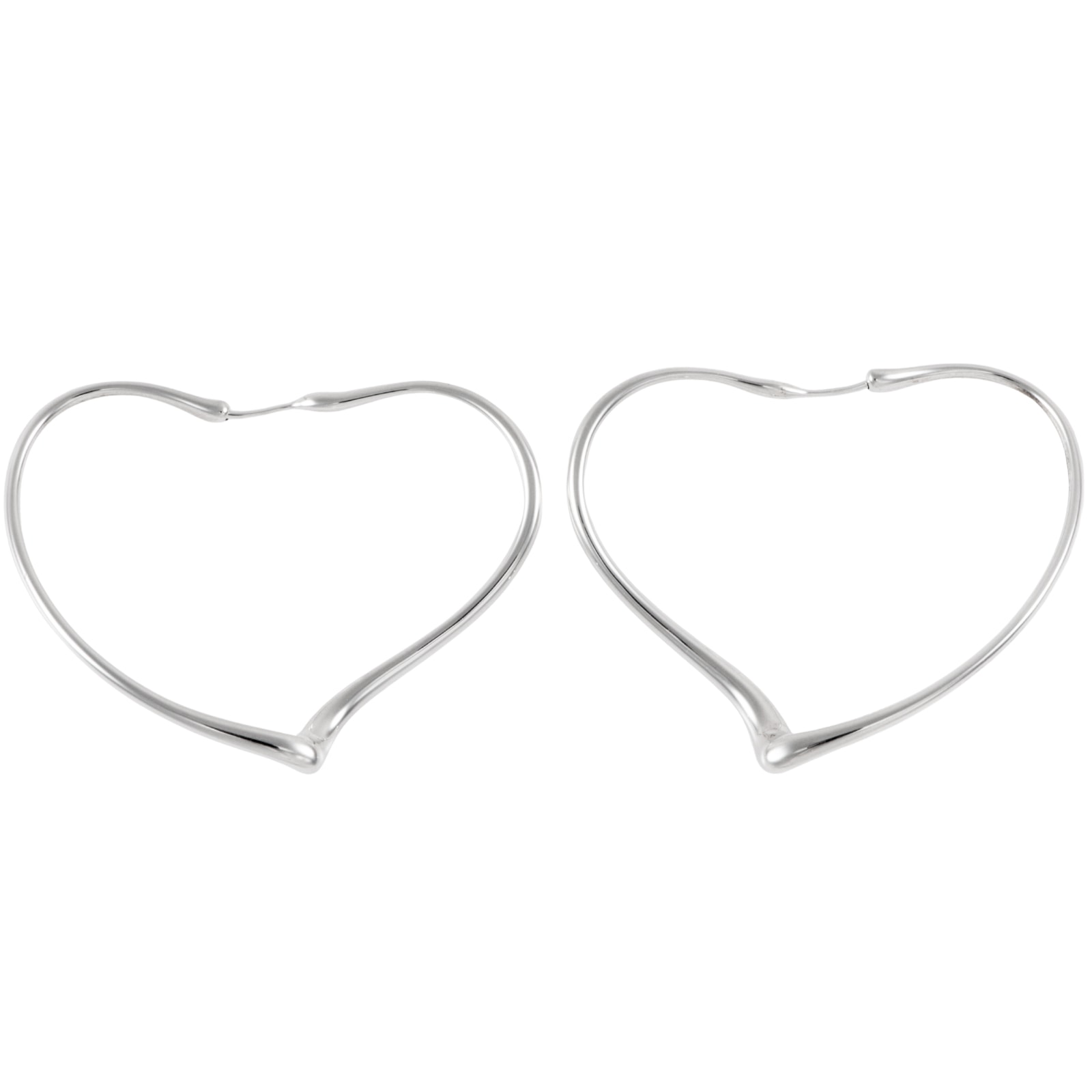 TIFFANY&Co. ティファニー オープンハート フープ ピアス ミディアム スターリングシルバー シルバー【中古】