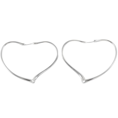 TIFFANY&Co. ティファニー オープンハート フープ ピアス ミディアム スターリングシルバー シルバー【中古】