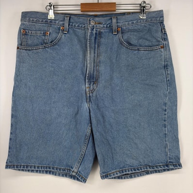 古着 リーバイス Levi's ショートパンツ ストレート 505 ジップフライ デニム 大きいサイズ w38 ブルー メンズ