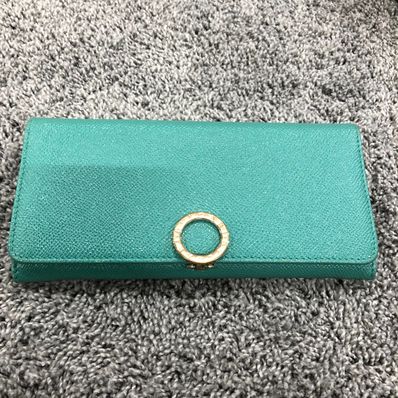 ブルガリ 二つ折り長財布 グリーン