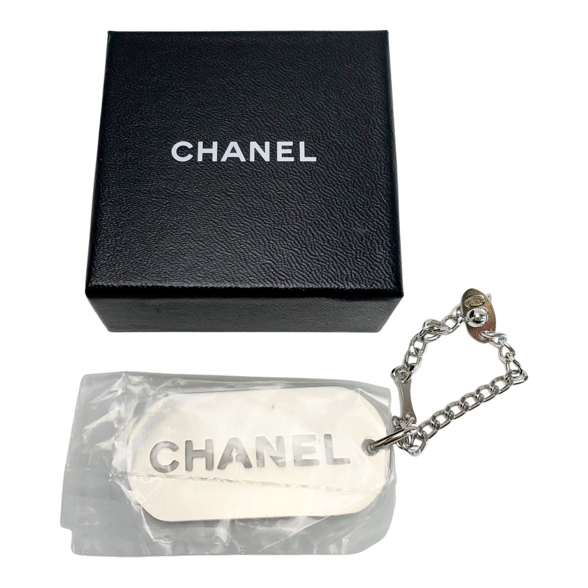 A (未使用に近い)】CHANEL シャネル キーホルダー ドッグタグ チャーム