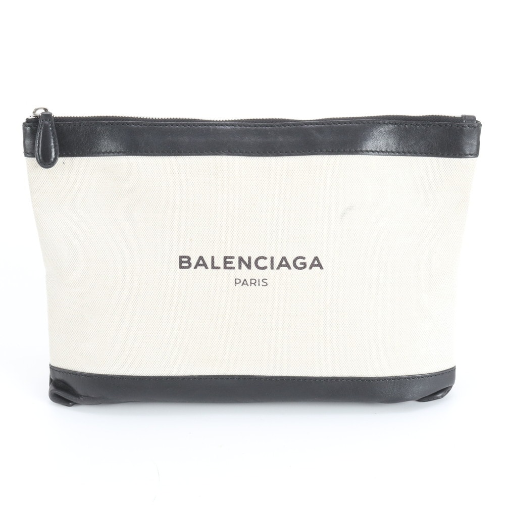 バレンシアガ420407 セカンドバッグ レザー×キャンバス