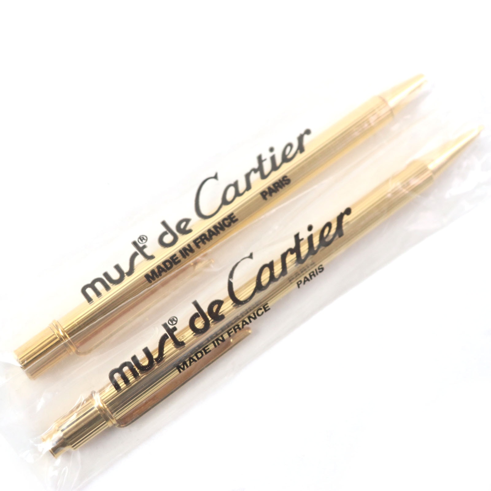 未使用品 カルティエ
 ボールペン マスト ドゥ カルティエ ゴールド メンズ