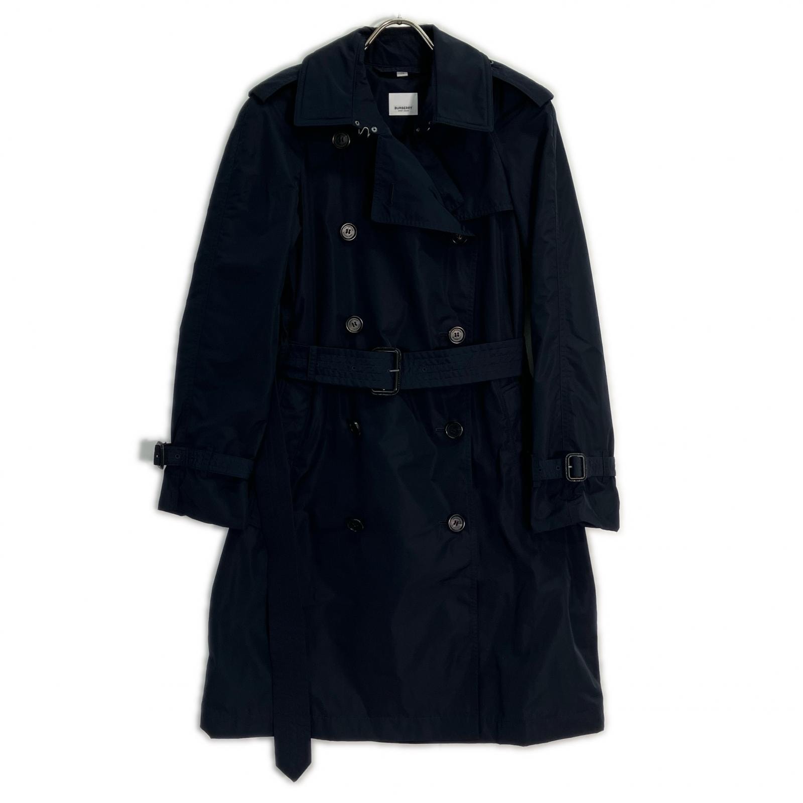 バーバリー ブラック 裏地チェック ナイロントレンチコート THTHAGAR503NON 38