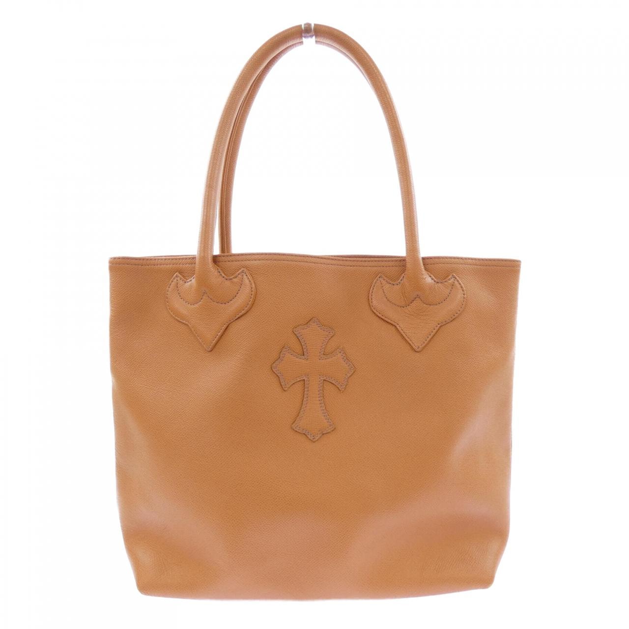Chrome Hearts 1 Cemetery Cross Patch FS Tote "Light Brown"
