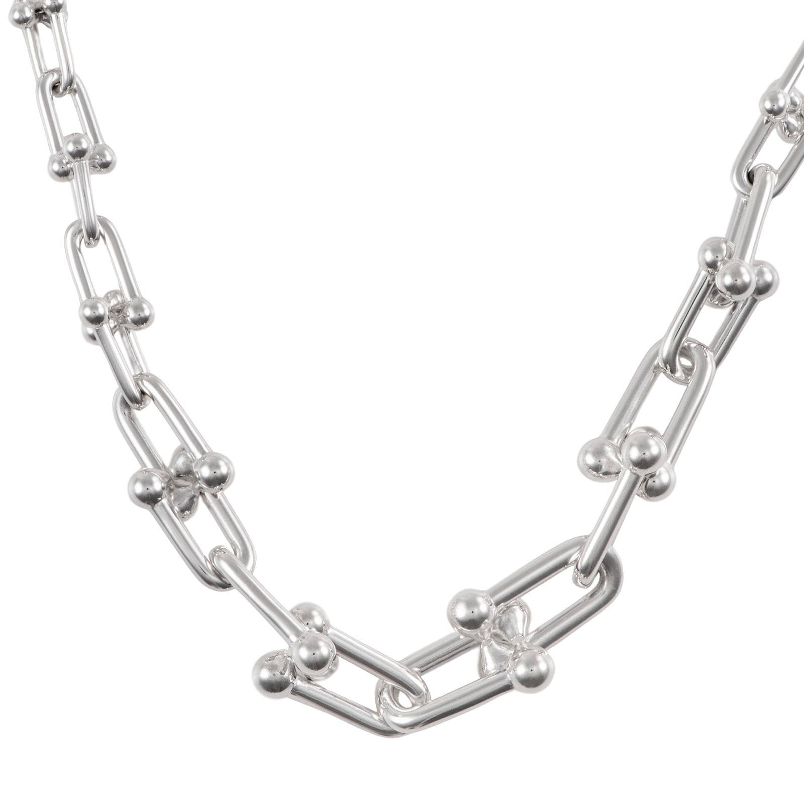 TIFFANY&Co. ティファニー ハードウェア グラジュエイテッド リンク ネックレス スターリングシルバー シルバー【中古】