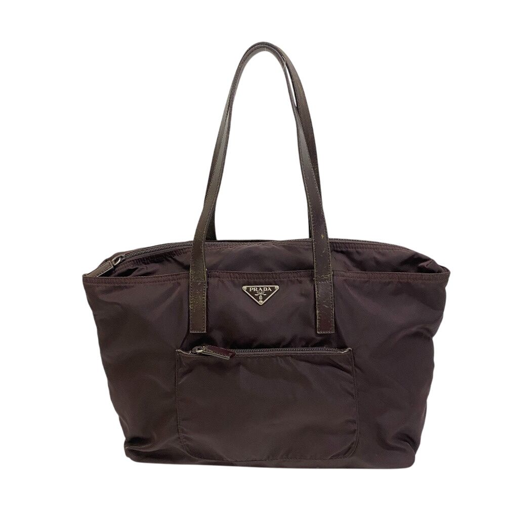 プラダ PRADA トートバッグ トライアングルロゴ ショルダートートバッグ ワインレッド
