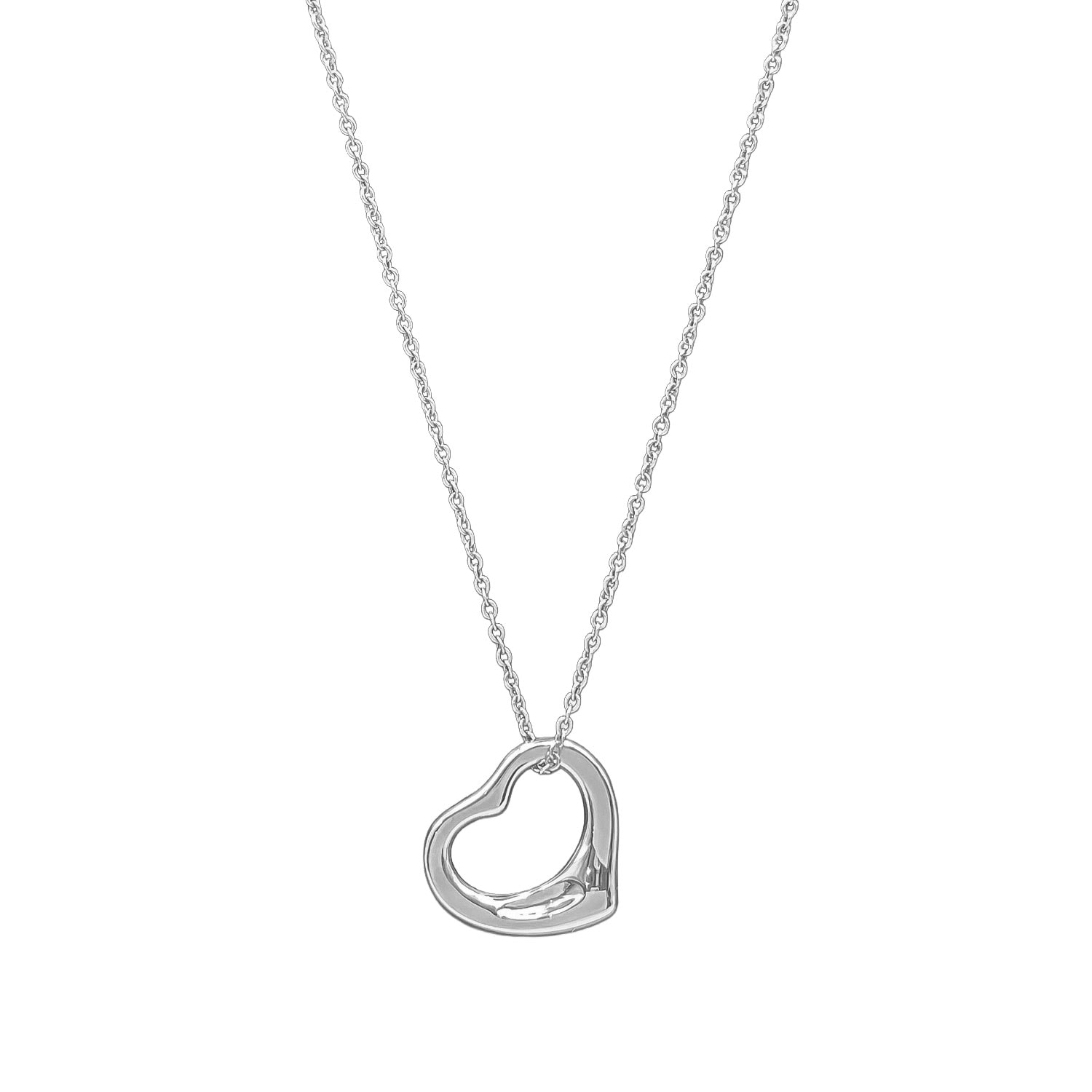 TIFFANY&Co. ティファニー オープンハート 16MM ネックレス
 ペンダント エルサペレッティ SV925 シルバー 新品仕上済 レディース
 【中古】