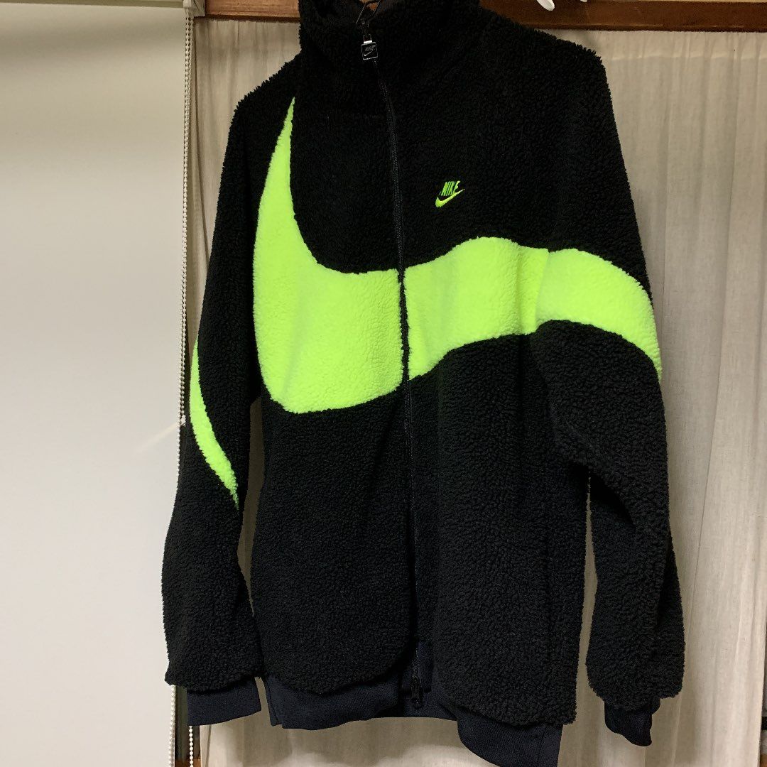 Nike Big Swoosh Reversible Boa Jacket"Black Neon"
