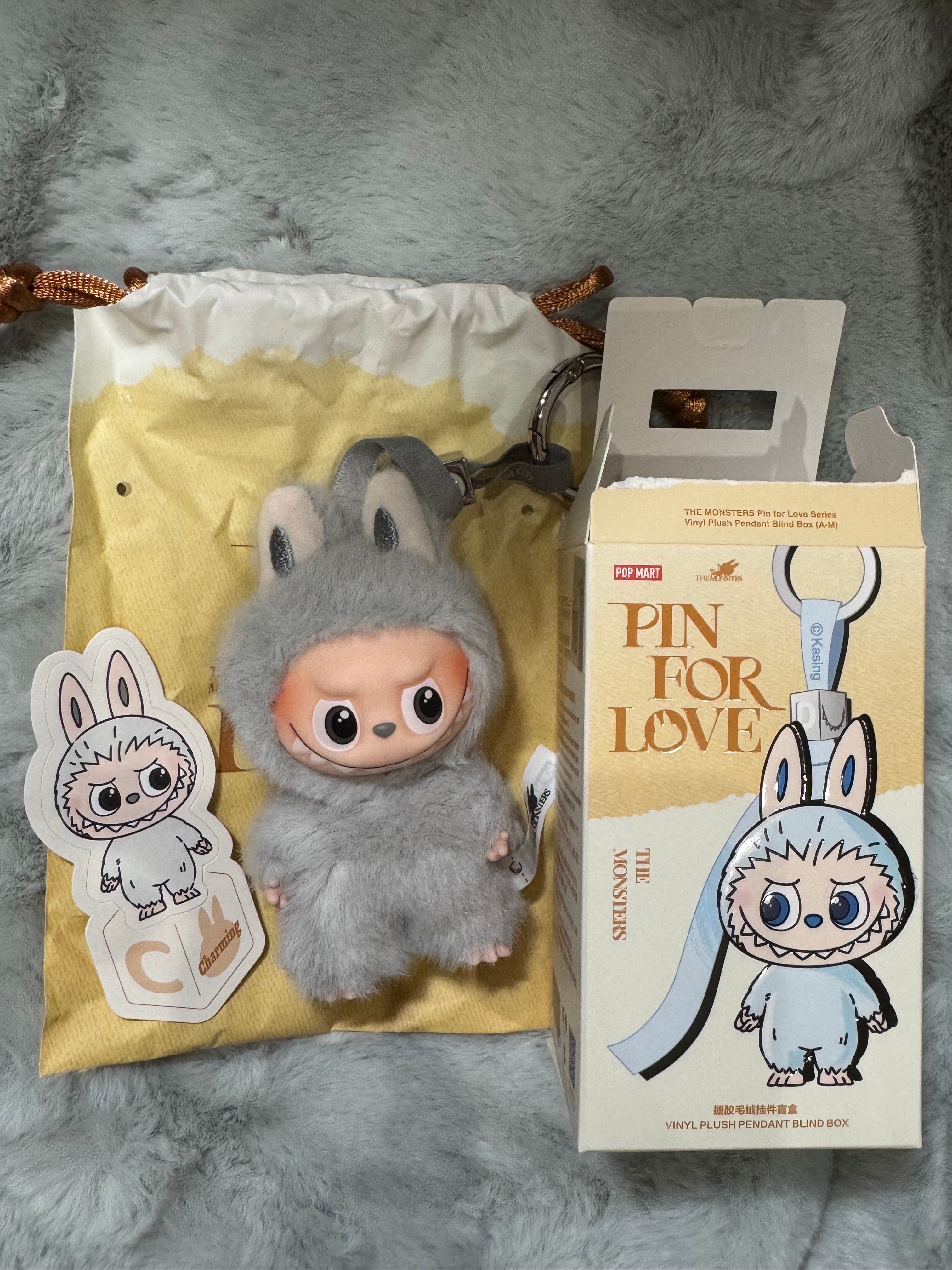POP MART THE MONSTERS (LABUBU) Pin for Love Series-Vinyl Plush Pendant (A-M) C