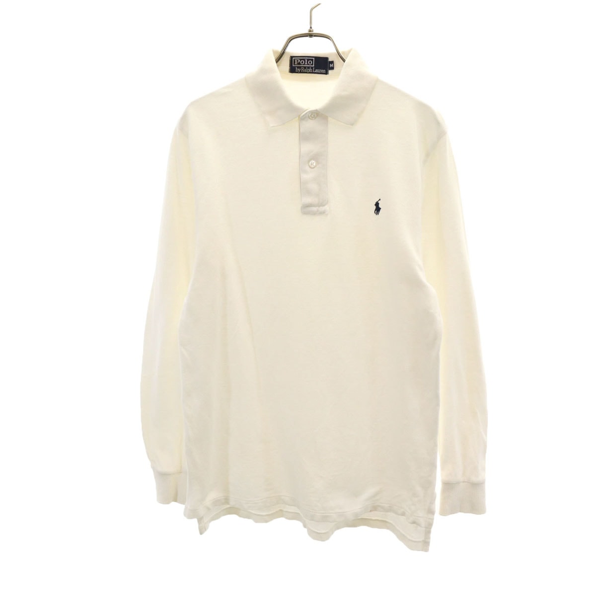 Polo by Ralph Lauren ポロバイラルフローレン 長袖 ポロシャツ M アイボリー 鹿の子