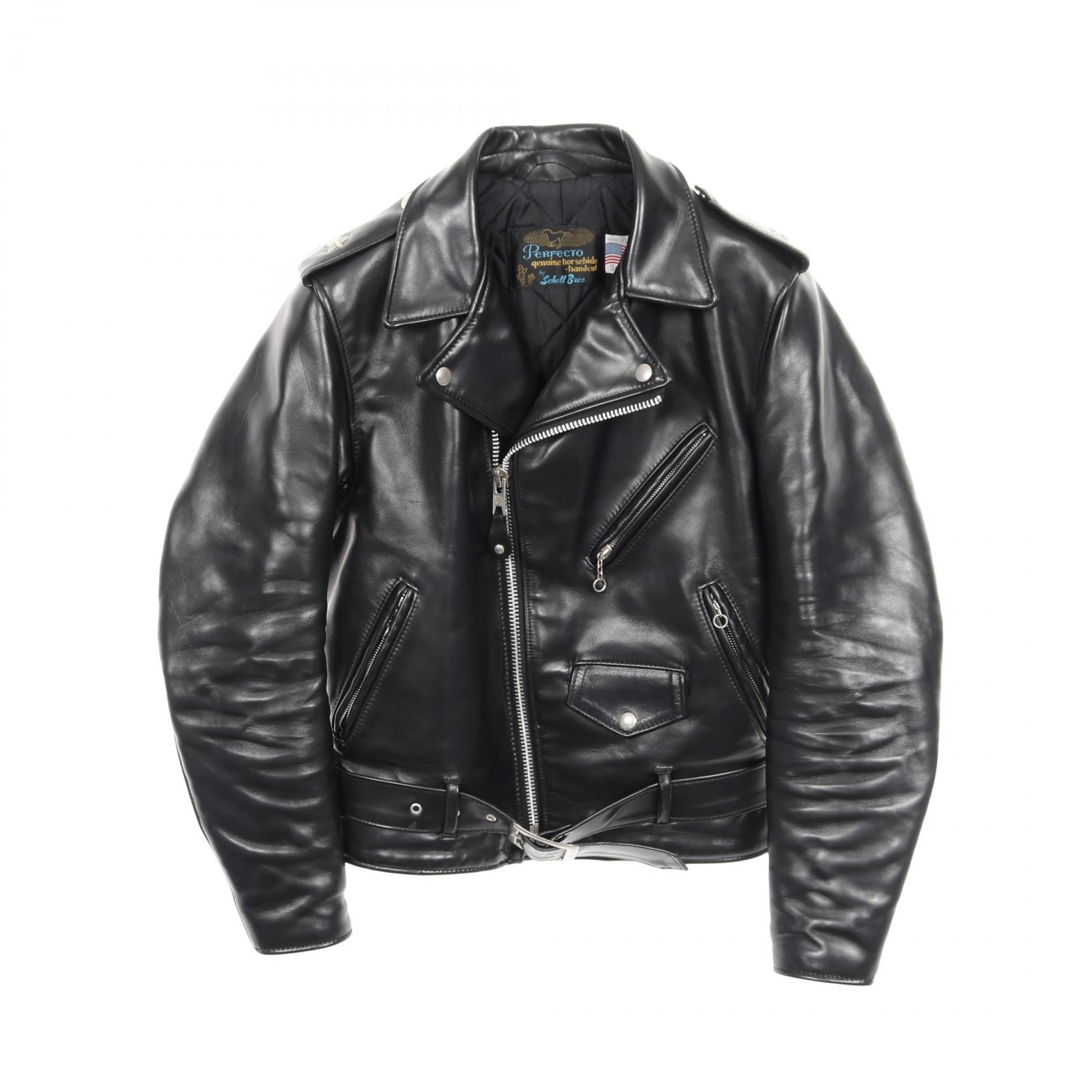 ショット schott ダブル ライダースジャケット 衣料品 アウター レザー レディース ブラック系 【中古】