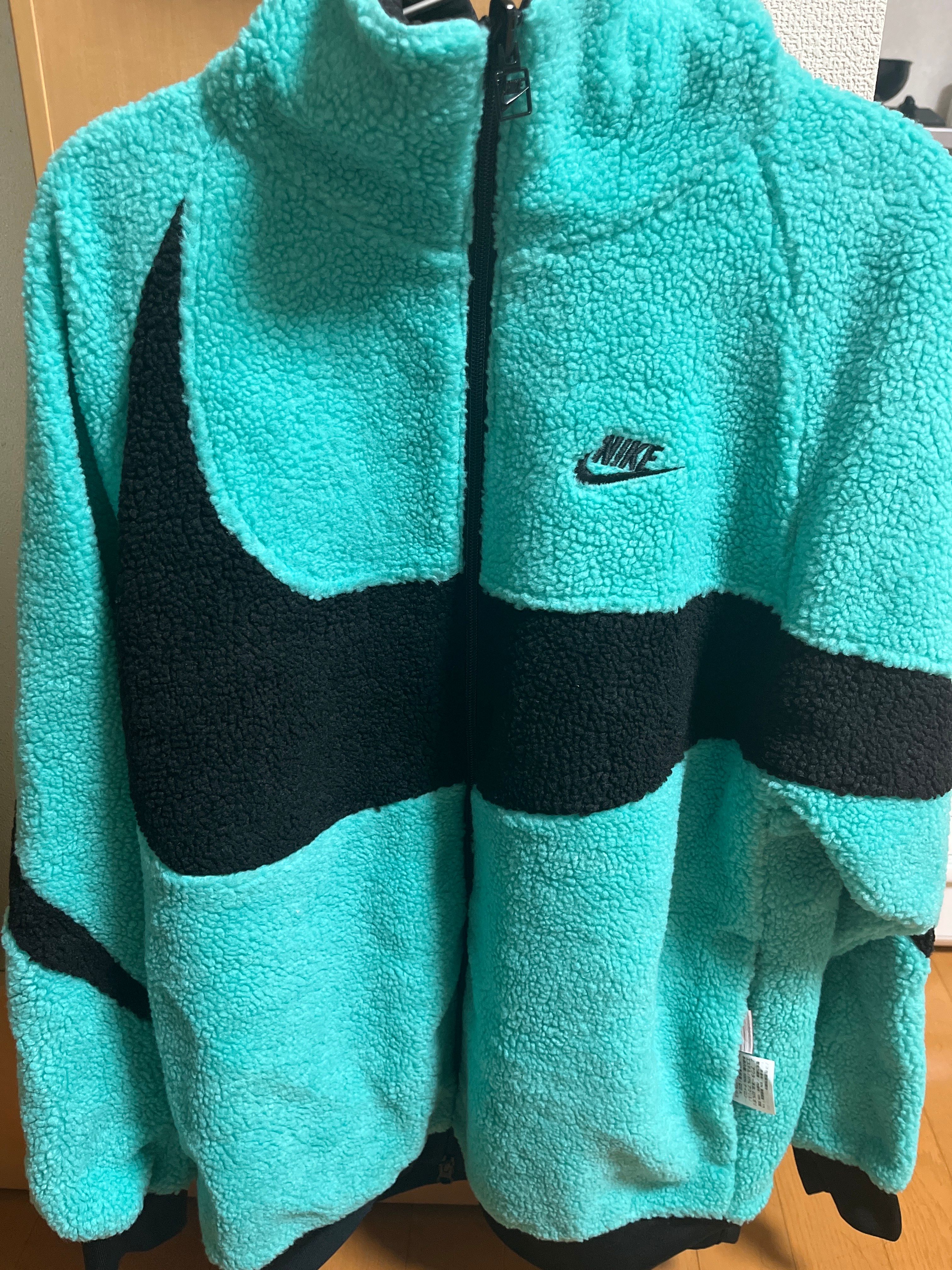 Nike Full Zip Big Swoosh Boa Jacket "Hyper Jade/Black"