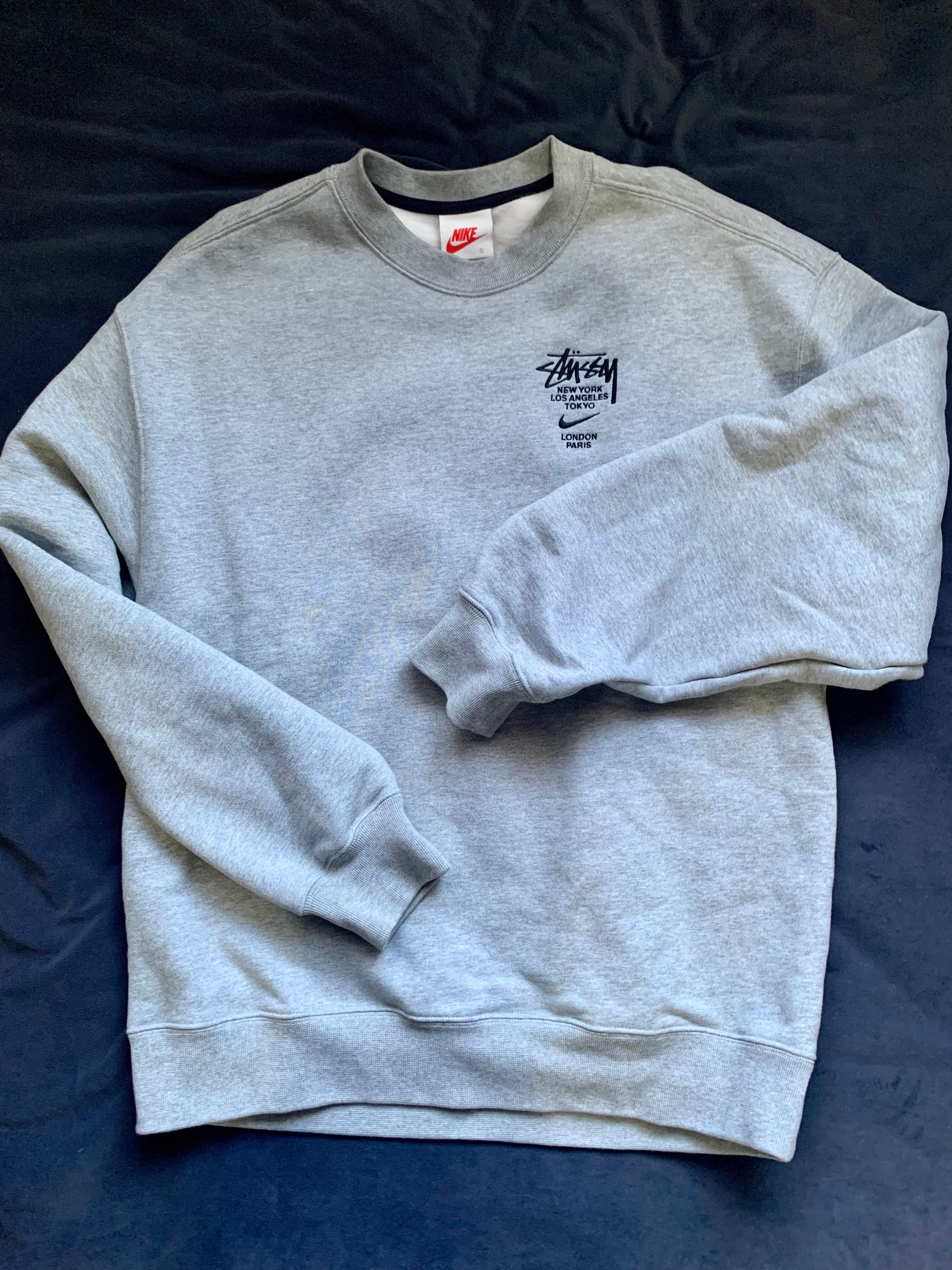 Nike x Stussy International Crewneck Sweatshirt (US Size) "Grey" DC4198-050