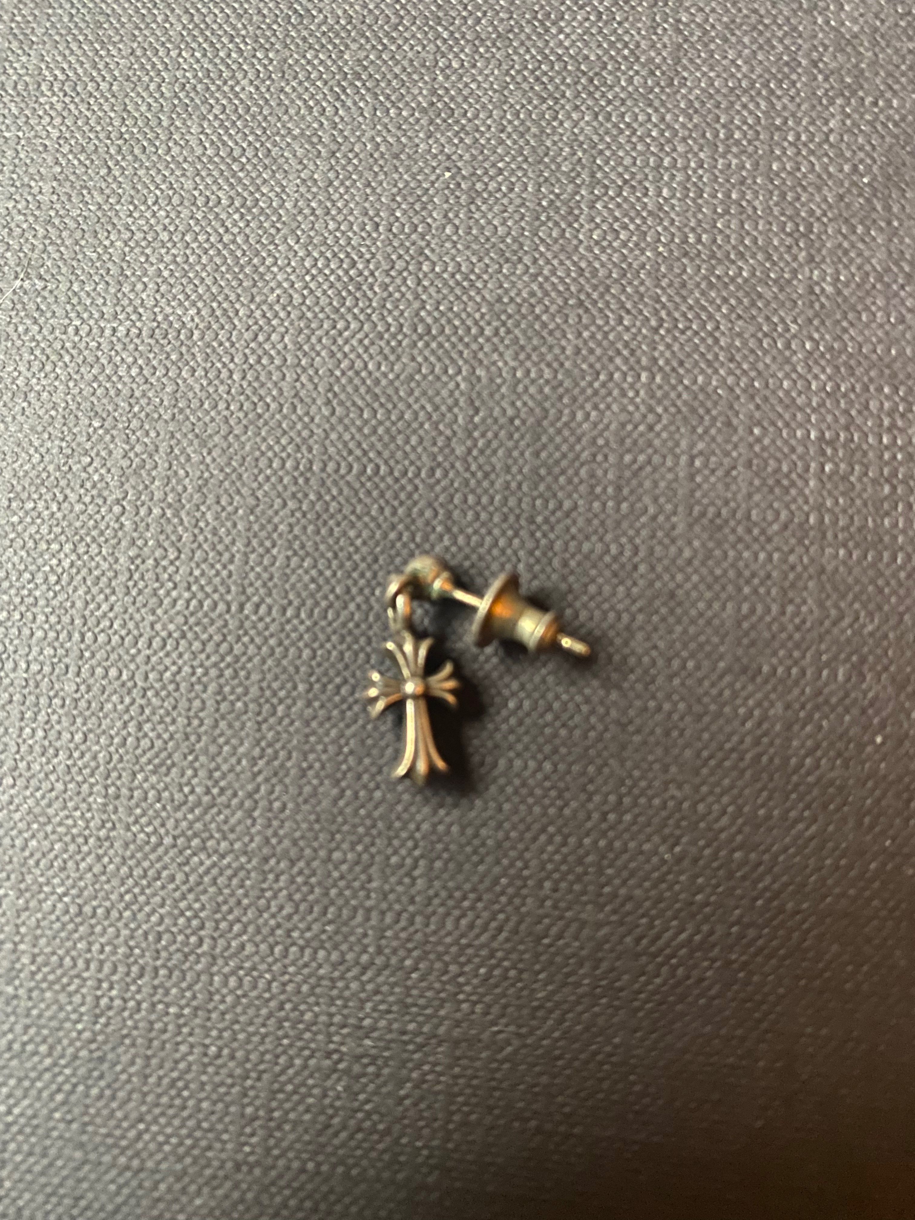 Chrome Hearts Drop Stack CH Cross Earrings "Silver"